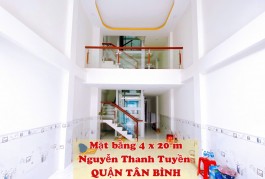 Cho thuê mặt bằng QUẬN TÂN BÌNH, TPHCM, mặt tiền Ô tô 2 chiều Nguyễn Thanh Tuyền, 14 triệu / tháng, 2 tầng, 4 x 20 m